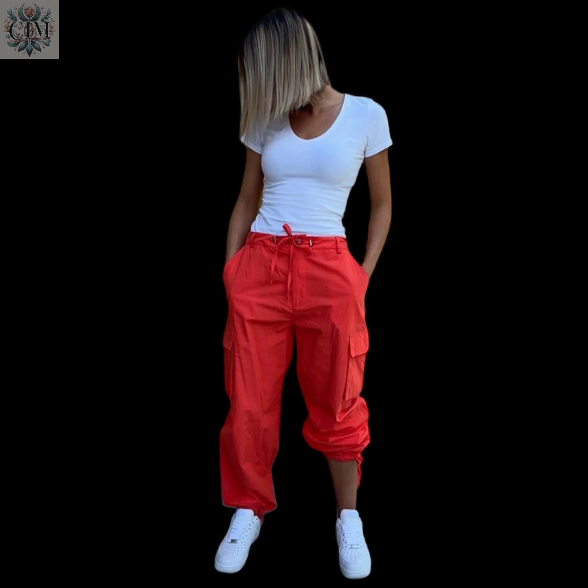Pantalon cargo corail 100% coton Élégance corail Look urbain Confort et durabilité Style décontracté Mode casual Cargo pants Casual style Authentic cotton  Casual fashion
