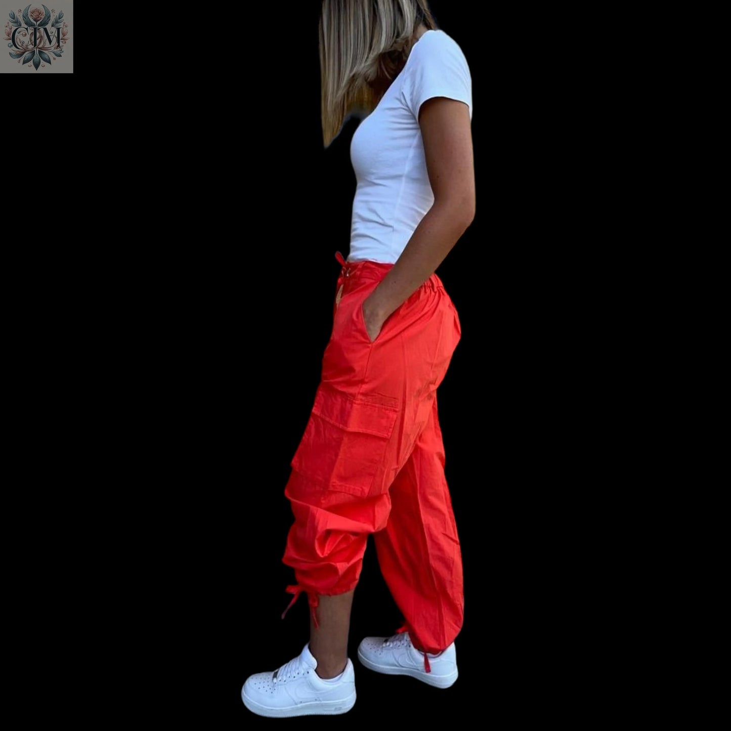Pantalon cargo corail 100% coton Élégance corail Look urbain Confort et durabilité Style décontracté Mode casual Cargo pants Casual style Authentic cotton  Casual fashion