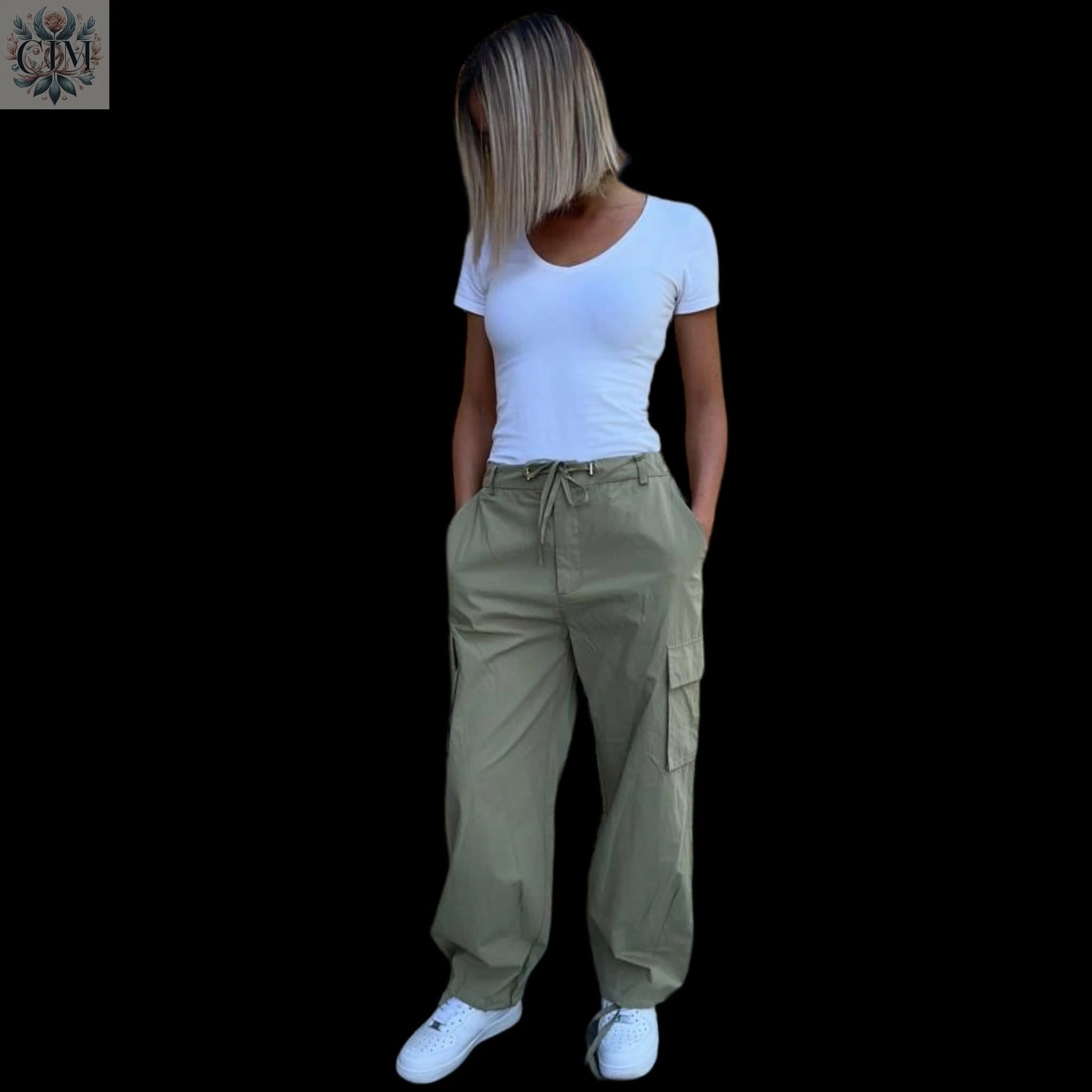 Pantalon cargo kaki 100% coton Élégance kaki Look urbain Confort et durabilité Style décontracté Mode casual Cargo pants Casual style Authentic cotton  Casual fashion