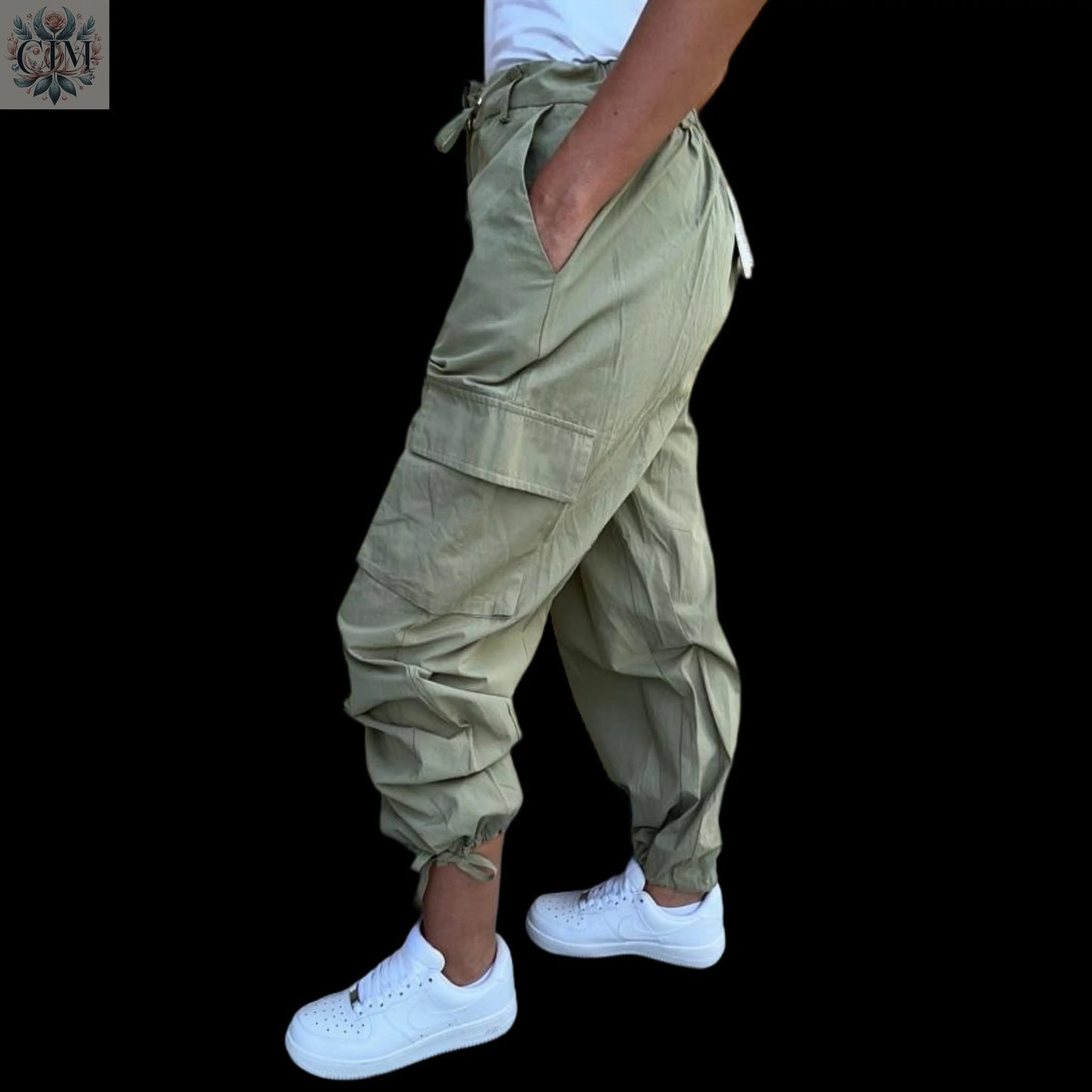 Pantalon cargo kaki 100% coton Élégance kaki Look urbain Confort et durabilité Style décontracté Mode casual Cargo pants Casual style Authentic cotton  Casual fashion