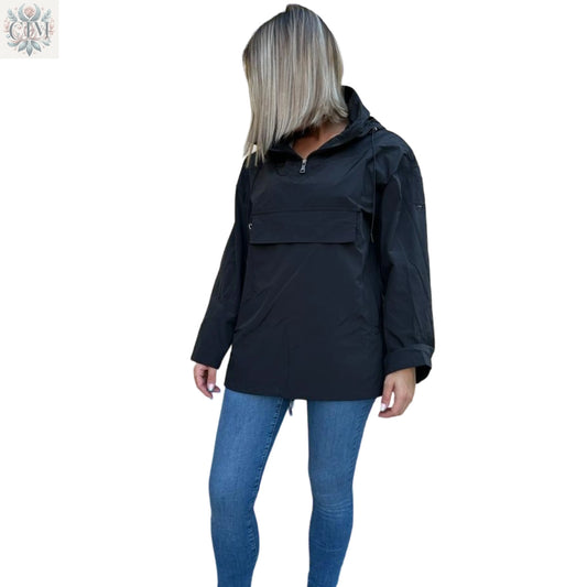 Veste à capuche coup-vent noire  coup-vent  Veste mi-saison Veste à capuche Veste femme tendance  Look décontracté Veste légère  Trendy women's jacket  Casual look  Outdoor fashion
