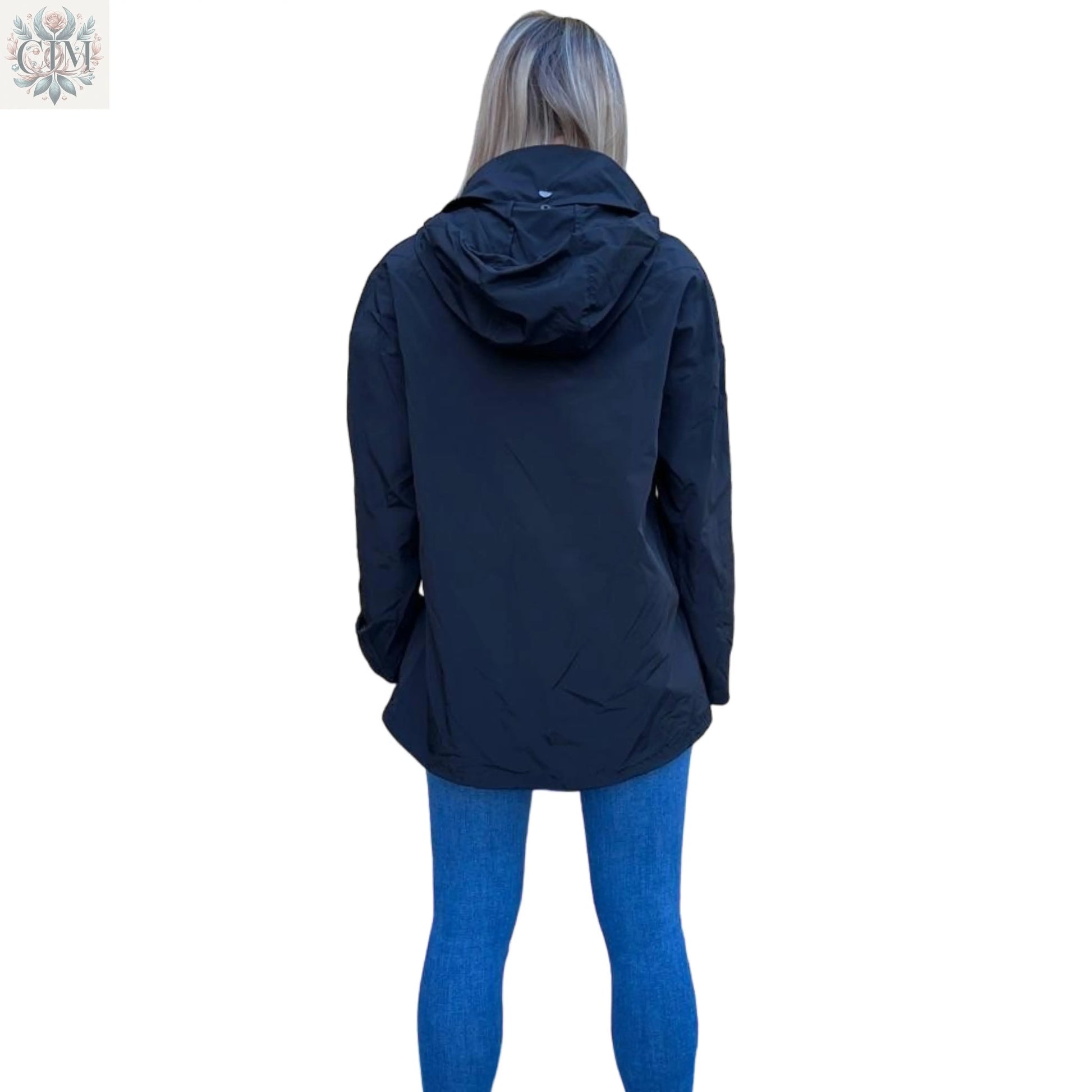 Veste à capuche coup-vent noire  coup-vent  Veste mi-saison Veste à capuche Veste femme tendance  Look décontracté Veste légère  Trendy women's jacket  Casual look  Outdoor fashion